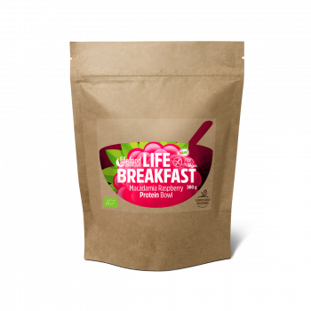 LIFE BREAKFAST Malinovo-makadamiová snídaňová kaše s proteinem 240g