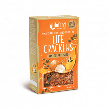 Lněné krekry cibulové BIO RAW 90 g