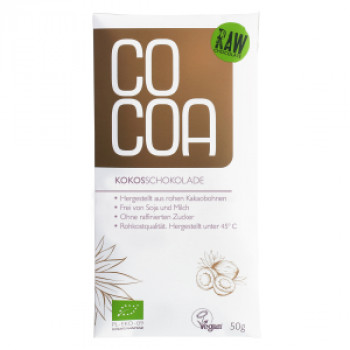 Bio Raw čokoláda kokosová 50 g se skořicí