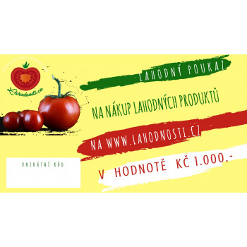 Dárkový poukaz na nákup na Lahodnosti.cz v hodnotě Kč 1000,-