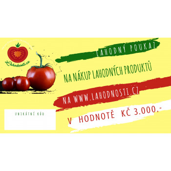 Dárkový poukaz na nákup na Lahodnosti.cz v hodnotě Kč 3000,-